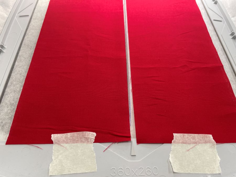 52 outer fabric taped in place on sidepanels.jpg